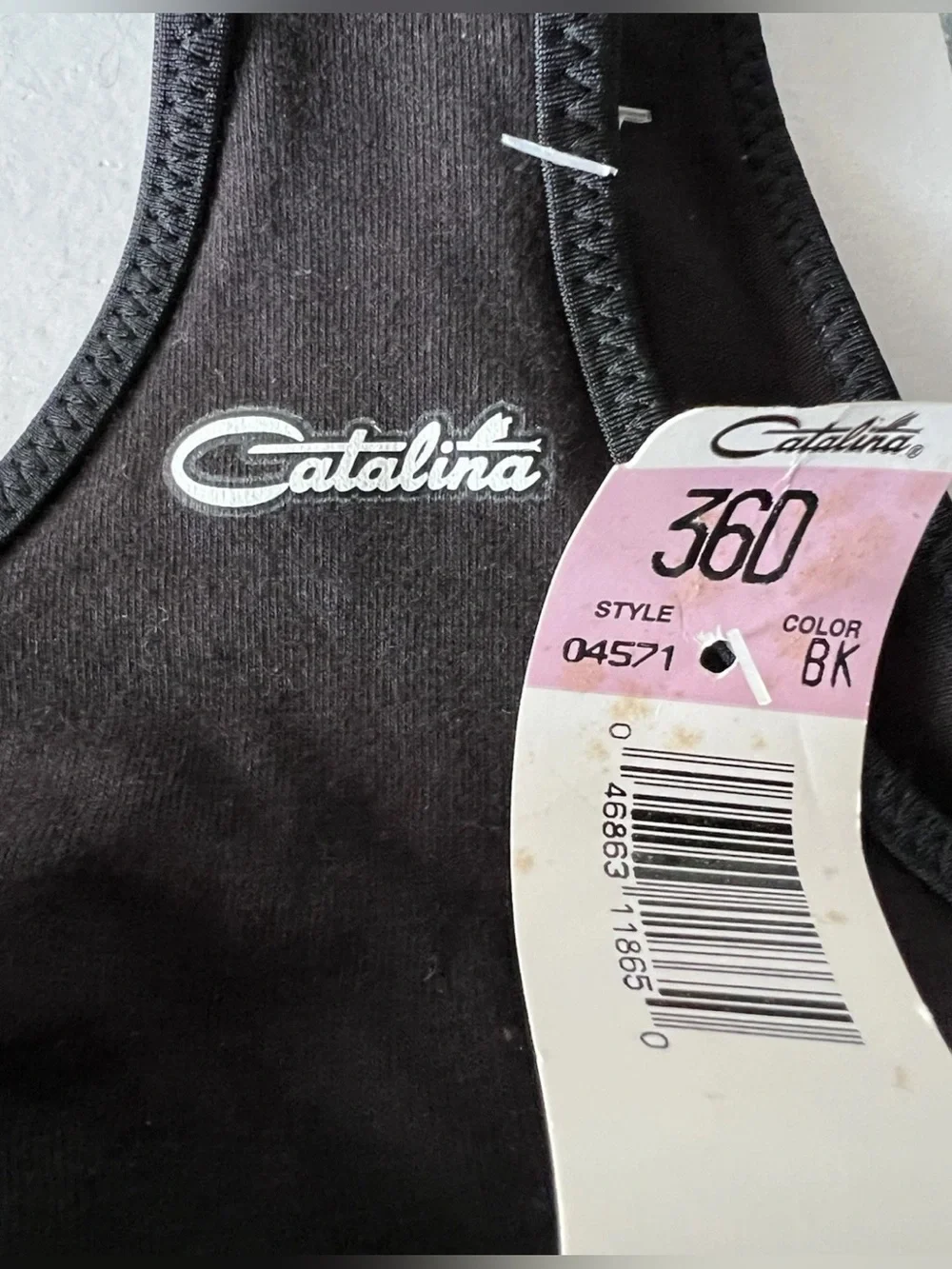 Vintage Catalina Sports Bra Size 36D Women’s Black 90’s NWT Stretch Workout Top